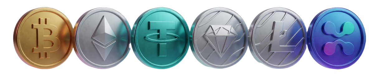 Kryptow&auml;hrungen Bitcoin, Ethereum, Tether, Litecoin, Ripple und Solana als Zahlungsmethoden bei Jack Casino