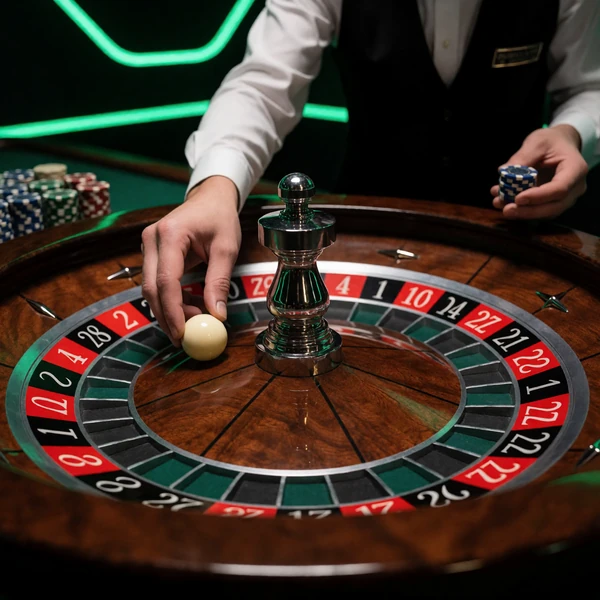 Live-Roulette-Tisch mit Dealer und Kessel im Live Casino von Jack Casino